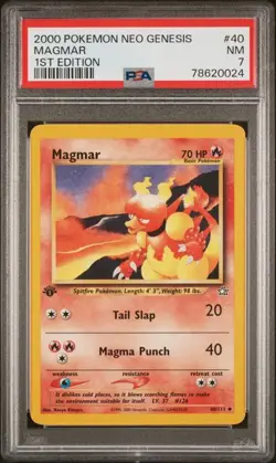 2000 Pokemon Neo Genesis #40 Magmar 1st Edition PSA 7 NM Pokemon - Image 1