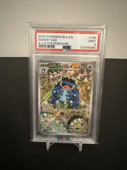 2025 pokemon black bolt en seismtoad illustration rare #105 psa 9 - Image 1