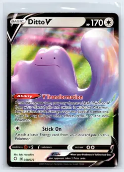 Ditto V 050/072 Ultra Rare Holo Shining Fates Pokemon TCG - Image 1