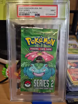 2005 Pokemon Pop Series 2 sealed booster pack graded PSA 9 MINT (cert 107286866) - Image 1
