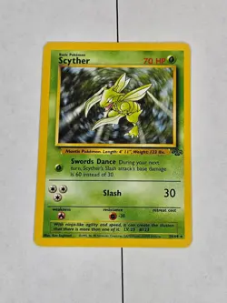 1999 Pokemon Jungle Scyther 1st Edition #26/64 Non-Holo Rare LP - Image 1