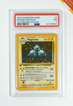 Pokemon PSA 7 Magneton #9 Holo 1st Edition Base Set 2000 Italiano - Image 1
