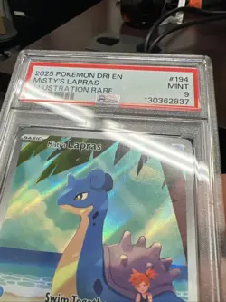 Pokemon Misty's Lapras 194/182 PSA 9 Destined Rivals Illustration Rare - Image 3