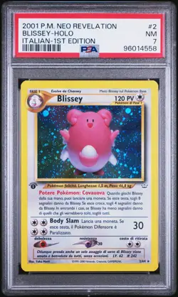 Pokemon PSA 7 Blissey #2 Holo 1st Edition Neo Revelation 2001 Italiano - Image 2