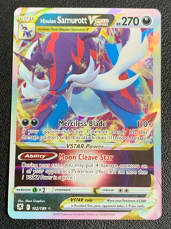 Hisuian Samurott VSTAR 102/189 Astral Radiance Ultra Rare Pokemon TCG Card NM - Image 1