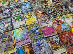 Pokemon mystery lot of 100 cards w/ Ultra Rare V GX or EX + Reverse Holos (mint) - Image 1