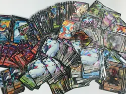 Pokemon mystery lot of 100 cards w/ Ultra Rare V GX or EX + Reverse Holos (mint) - Image 3