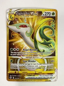 Pokemon Card - Serperior VSTAR Silver Tempest 210/195 Secret Rare SWSH Gold Holo - Image 1