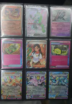 Pokemon Prismatic Evolutions Binder W/ 45 cards Destined Rivals, black bolt, WF - Image 1