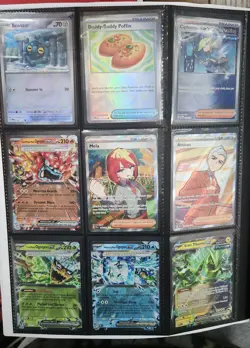 Pokemon Prismatic Evolutions Binder W/ 45 cards Destined Rivals, black bolt, WF - Image 3