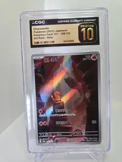 CGC PRISTINE 10 Japanese Pokemon Card Charmander 168/165 AR 151 sv2a 2023 - Image 1