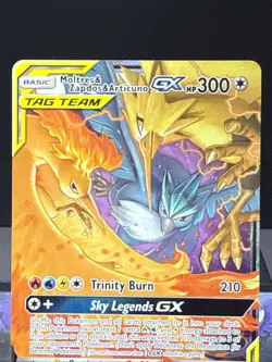 Pokemon Card Moltres & Zapdos & Articuno GX 44/68 Hidden Fates Full Art NM - Image 2