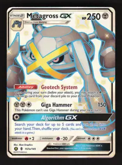 Metagross GX 157a/145 Pokemon Hidden Fates Holo Full Art Card - Image 1