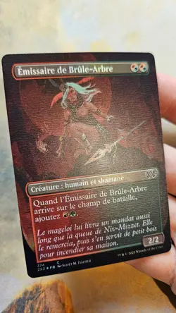 MTG Misprint Foil Borderless Burning-Tree Emissary Double Masters 2022 French NM - Image 1