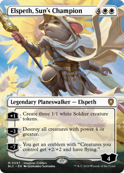 Elspeth, Sun's Champion (BORDERLESS) #97 | NM FOIL | BLC Bloomburrow Magic MTG - Image 1