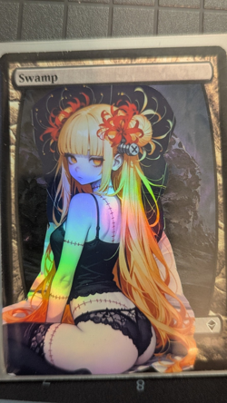 Swamp Sally-Stine (foil) MtG Alter Hand-Crafted! Anime Waifu - Image 1