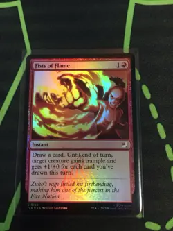 MTG Magic The Gathering Fists Of Flame Foil TLE Avatar Red Instant - Image 1