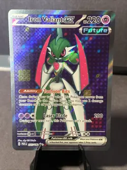 Pokemon TCG Iron Valiant EX #225/182 SV04: Paradox Rift Full Art Holo Ultra Rare - Image 1