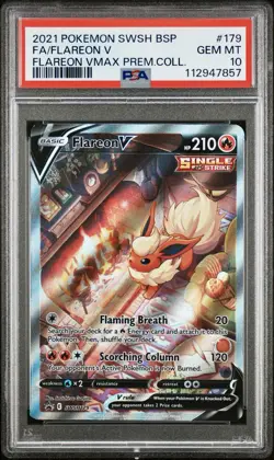 POKEMON PSA 10 FLAREON V FULL ART SWSH179 FLAREON VMAX PREMIUM COLL. ENGLISH! - Image 1