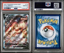 POKEMON PSA 10 FLAREON V FULL ART SWSH179 FLAREON VMAX PREMIUM COLL. ENGLISH! - Image 3