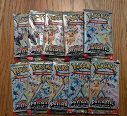 Pokemon Prismatic Evolutions Booster Pack Lot x10 Factory Sealed Loose Packs - Image 1