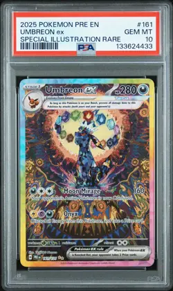 2025 POKEMON PRE EN-PRISMATIC EVOLUTIONS #161 UMBREON EX PSA 10 - Image 1