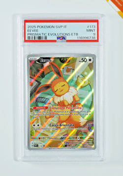 Pokemon PSA 9 Eevee #173 SVP IT Prismatic Evolutions ETB Promo 2025 Italiano - Image 1