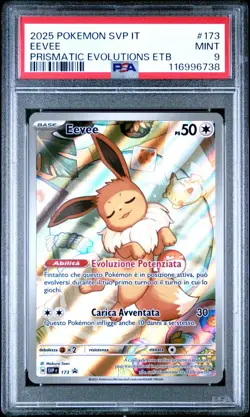 Pokemon PSA 9 Eevee #173 SVP IT Prismatic Evolutions ETB Promo 2025 Italiano - Image 2