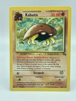Kabuto 50/62 Fossil Set Pokemon Common TCG WOTC Non Holo Vintage 1999 LP - Image 1
