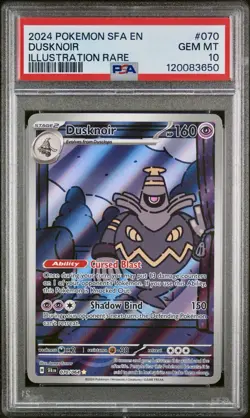 POKEMON PSA 10 DUSKNOIR ILLUSTRATION RARE 070/064 SHROUDED FABLE ENGLISH 2024! - Image 1