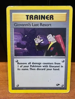 CARTA POKEMON GIOVANNI'S LAST RESORT 105/132 GYM CHALLENGE 2000 RARA INGLESE - Image 1