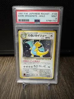 PSA 9 1997 Pokemon Japanese Rocket Dark Dragonite Holo - Image 1