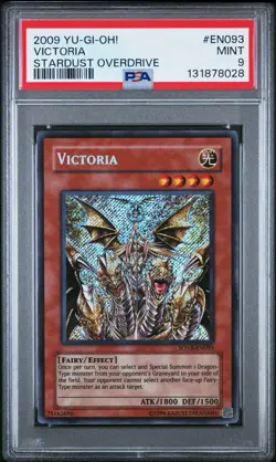 2009 Yu-Gi-Oh! Victoria Stardust Overdrive SOVR Unlimited Secret Rare PSA 9 - Image 1