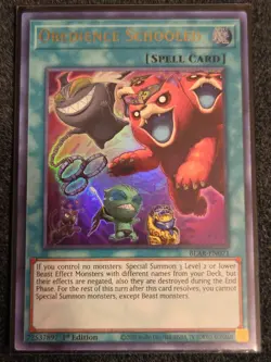 Obedience Schooled - BLAR-EN071 - Ultra Rare - 1st Edition Near Mint Yugioh! Car - Image 1