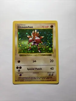 1999 Hitmonchan Base Set Holo Unlimited Rare Pokemon TCG Card 7/102 - Image 1