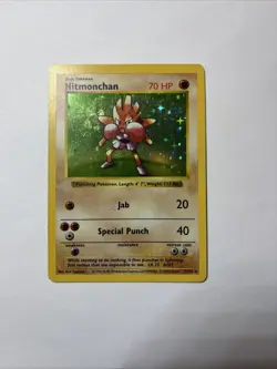 1999 Hitmonchan Base Set Holo Unlimited Rare Pokemon TCG Card 7/102 - Image 4