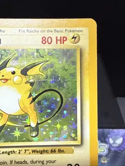 Pokemon Card Raichu 14/102 Base Set WOTC Holo Rare Near Mint - Image 3