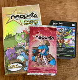 Sealed Neopets TCG Starter Set, 1x Base Set Booster Pack, & 71x Bulk Loose Cards - Image 1