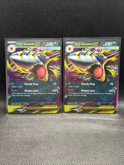 Mega Sharpedo ex 061/094 Me02: Phantasmal Flames Holo set of 2 cards - Image 1