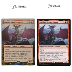 Lathliss Dragon Queen MTG Hand Painted Altered Art Custom Borderless By S&S x GC - Image 3