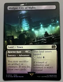 MTG Final Fantasy Midgar, City of Mako Land - Town RARE FOIL #0313 - Image 1