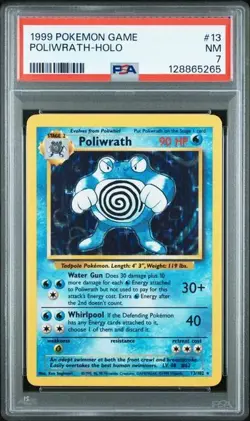 1999 Pokemon Game Poliwrath Holo #13 PSA 7 NM - Image 1
