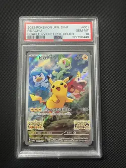 PSA 10 2022 POKEMON JAPANESE SV PROMO #001 PIKACHU SCARLET/VIOLET PRE-ORDER - Image 1