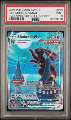 Pokemon PSA 9 Umbreon Vmax #215 Full Art Evoluzioni Eteree 2021 Italiano - Image 2