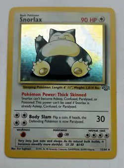 Pokemon TCG Snorlax Jungle 11/64 Holo Unlimited Holo Rare LP - Image 1