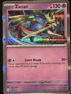 Pokemon Phantasmal Flames Zacian Pre-Release Stamped Promo - Image 1