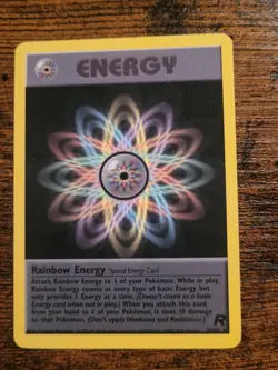 RAINBOW ENERGY 2000 Pokemon Team Rocket 80/82 HP Dmg - Image 1