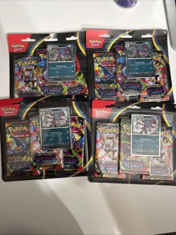 Pokemon Phantasmal Flames Three-Booster Blister NEW Sealed. ( Lot Of 4 )- Weavil - Image 1