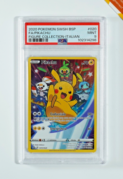 Pokemon PSA 9 Pikachu #020 Full Art Figure Collection Promo 2020 Italiano - Image 1