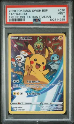 Pokemon PSA 9 Pikachu #020 Full Art Figure Collection Promo 2020 Italiano - Image 2